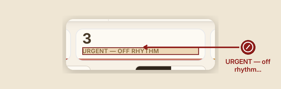 Screenshot of the report shoulder tap screen at /dashboard/reports/shoulder-tap, illustrating “What NOT to do”, with a highlighted region and numbered callouts: 1. DON'T — URGENT — off rhythm.
